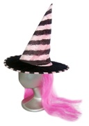 chapéu de bruxa com véu pink - cod.H-18442-2